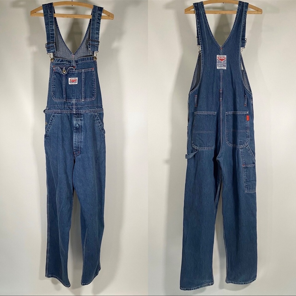 1990s Vintage Ikeda Overalls Blue Jeans 90s Style Medium